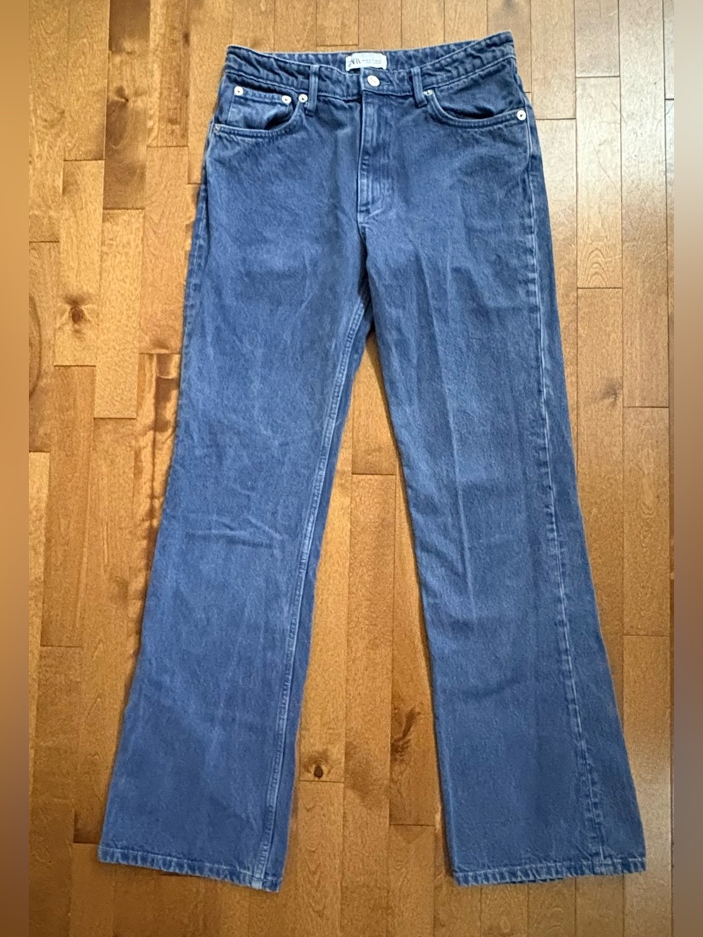 ZARA High Waist Wide Leg Jeans Medium Wash Size US 6